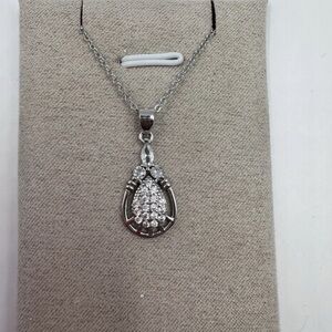 NWT Ryze Party White Frost Cubic Zirconia .925 Sterling Silver 18" Necklace